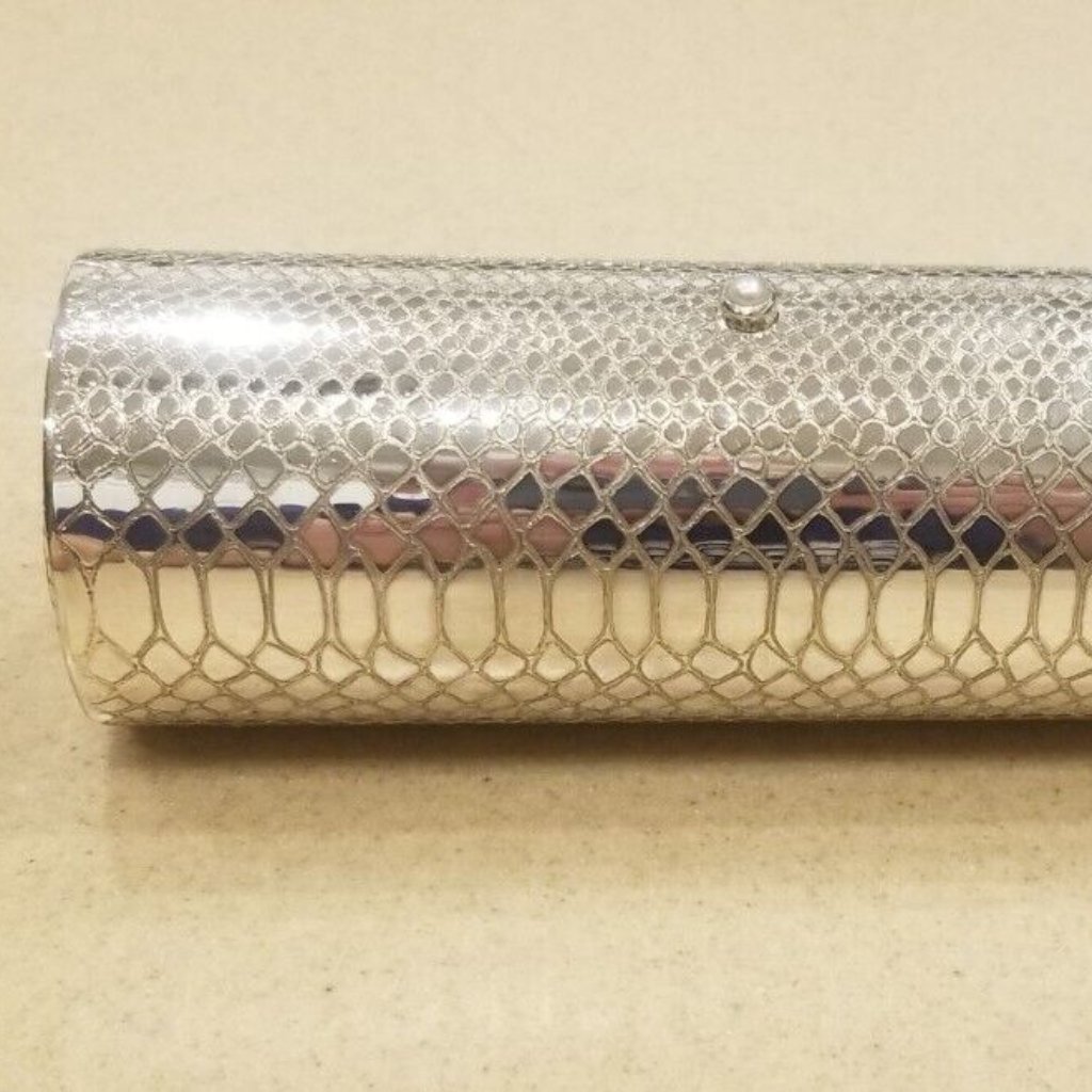 Rare 1 Of 2 Monica Rich Kosann Python Snakeskin Silver Vanity Bag Clutch Handbag — image 2 of 8
